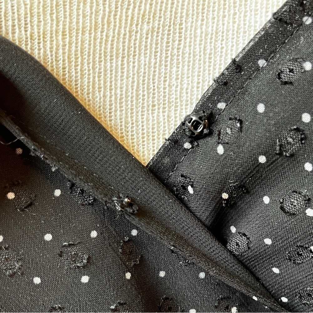 Club Monaco Darlana Wrap Blouse Black Polka Dot - Picture 6 of 14